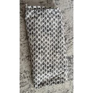 West Elm Stamped Dot Ikat Organic Cotton Slate and White Duvet Cover Queen